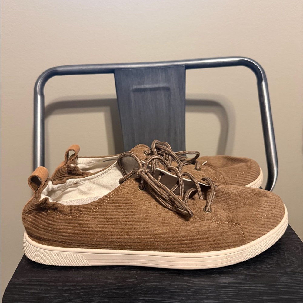 Spenco Santa Clara Cozy Sneakers Brown Corduroy Comfort Orthotic Lace Up Sz 11 - Picture 5 of 10